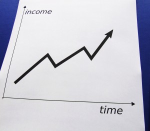 success chart with income
