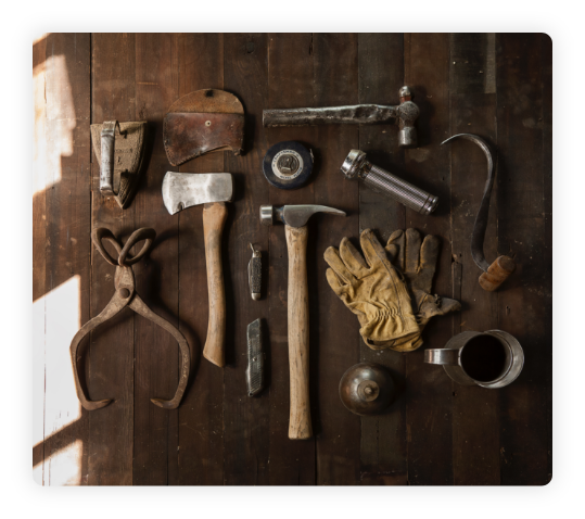 Tools laid out on the floor